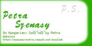 petra szenasy business card